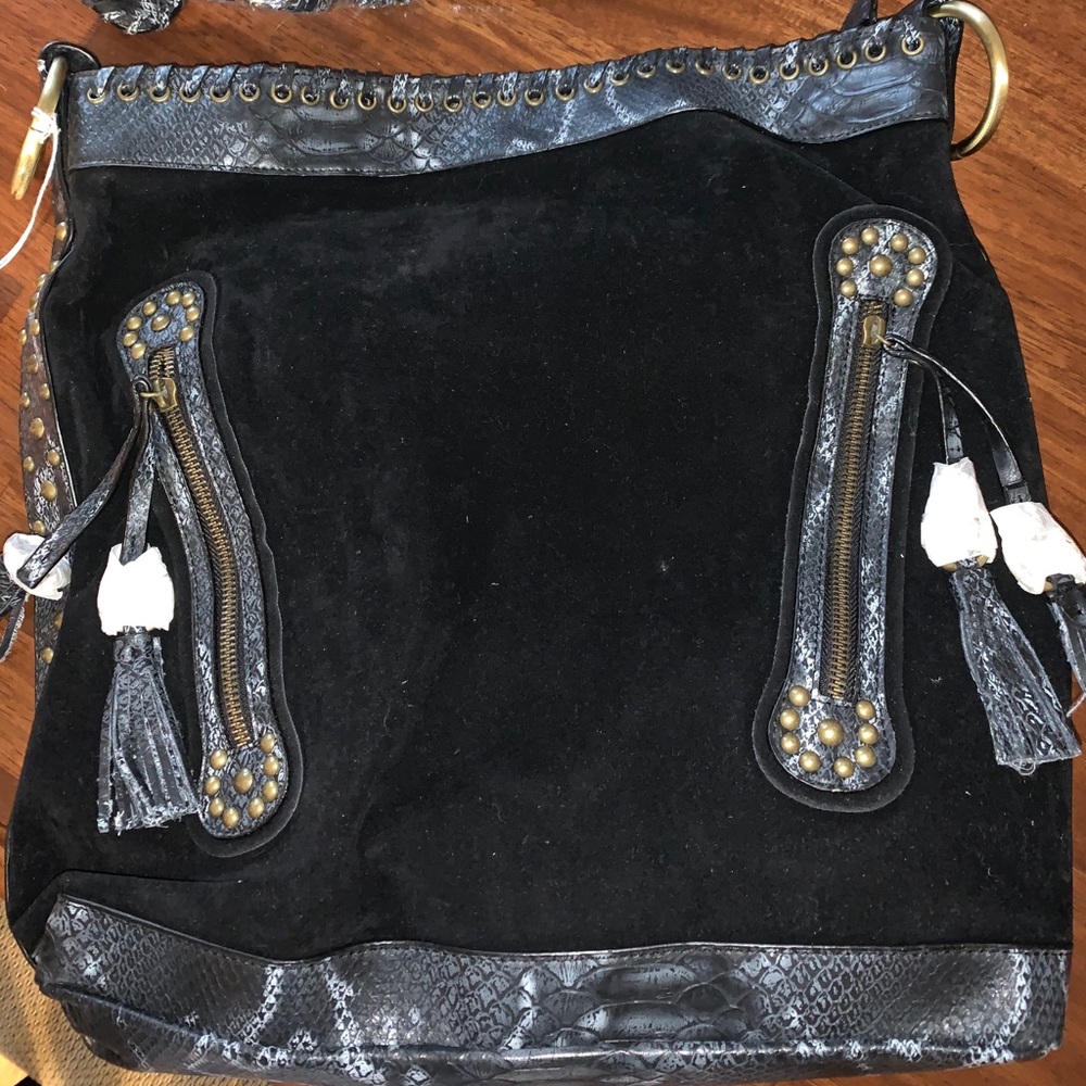 Victoria's Secret Suede Snakeskin Stud  Hobo Bag